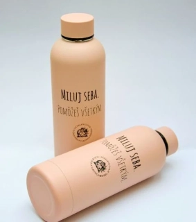 Ružová termoska “MILUJ SEBA, POMÔŽEŠ VŠETKÝM”